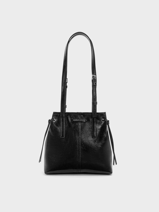 CHARLES & KEITH Exclusive / Noane Elongated-Handle Tote Bag - Noir