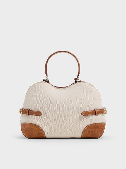 CHARLES & KEITH Essential / Delfina Canvas Chain Side-Belt Tote Bag - Multi