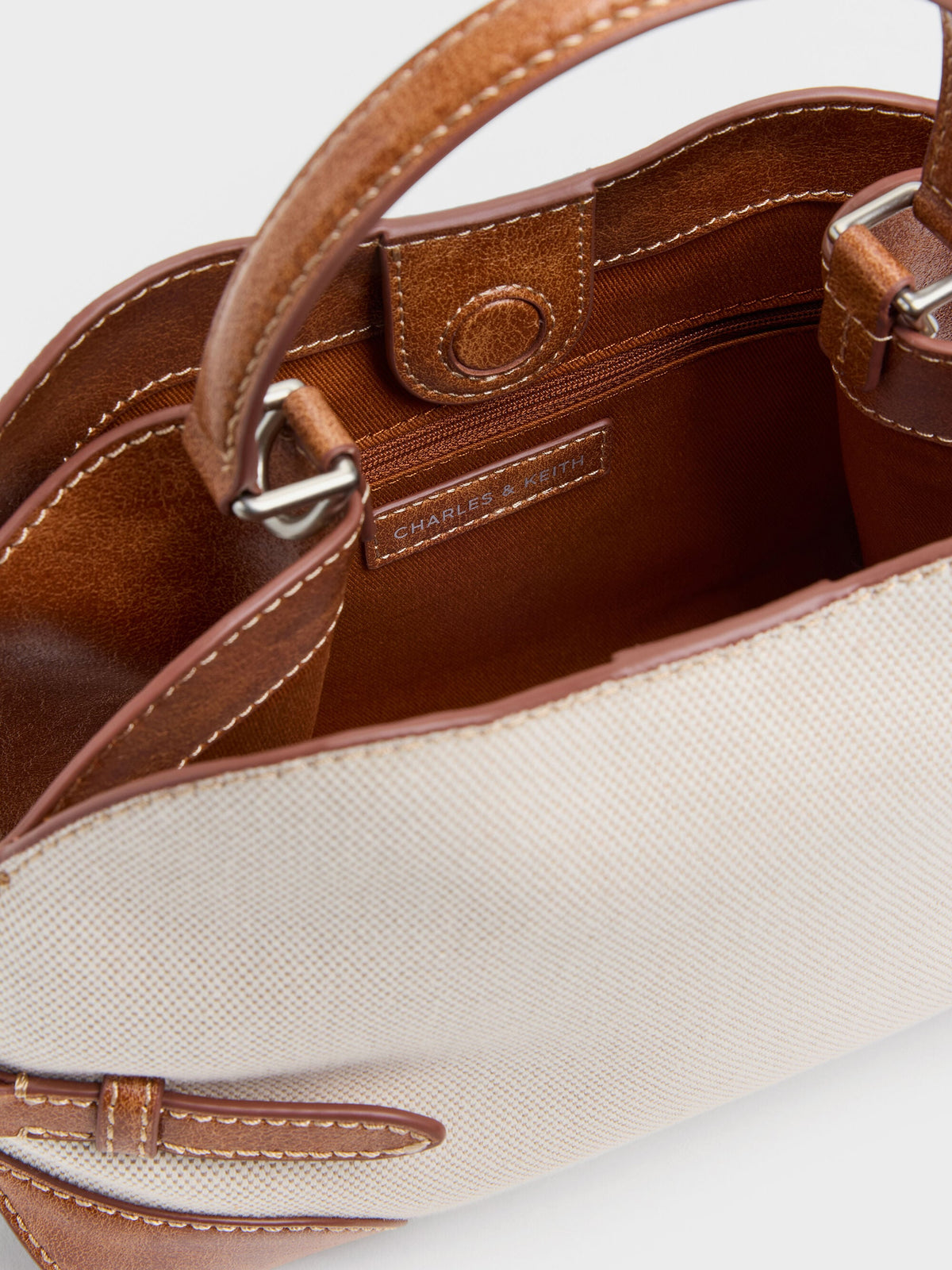 CHARLES & KEITH Essential / Delfina Canvas Chain Side-Belt Tote Bag - Multi