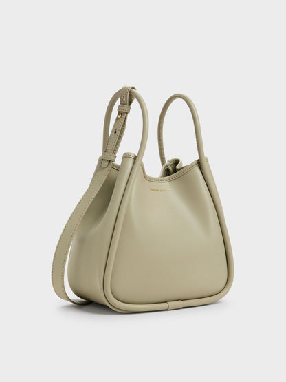 CHARLES & KEITH New / Mini Lyla Tubular Tote Bag - Pale Olive