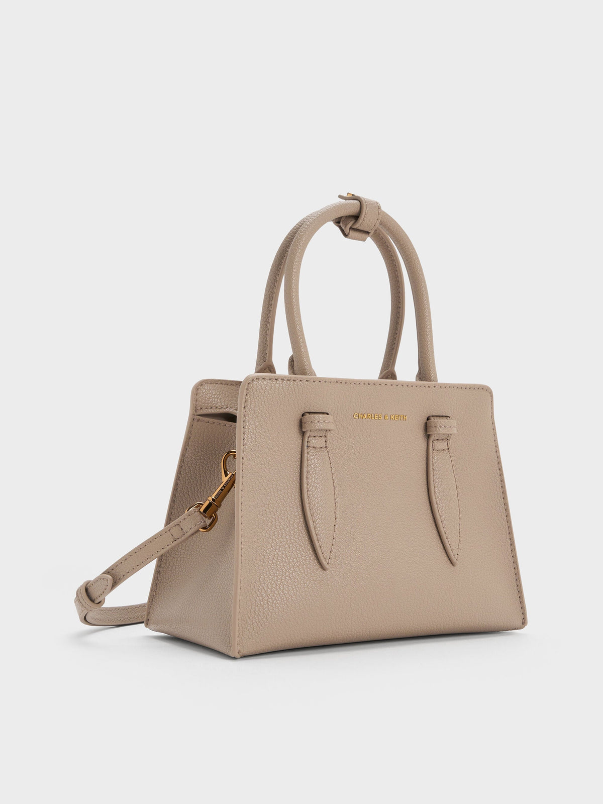 CHARLES & KEITH Special Offer / Allyn Structured Trapeze Tote Bag - Taupe