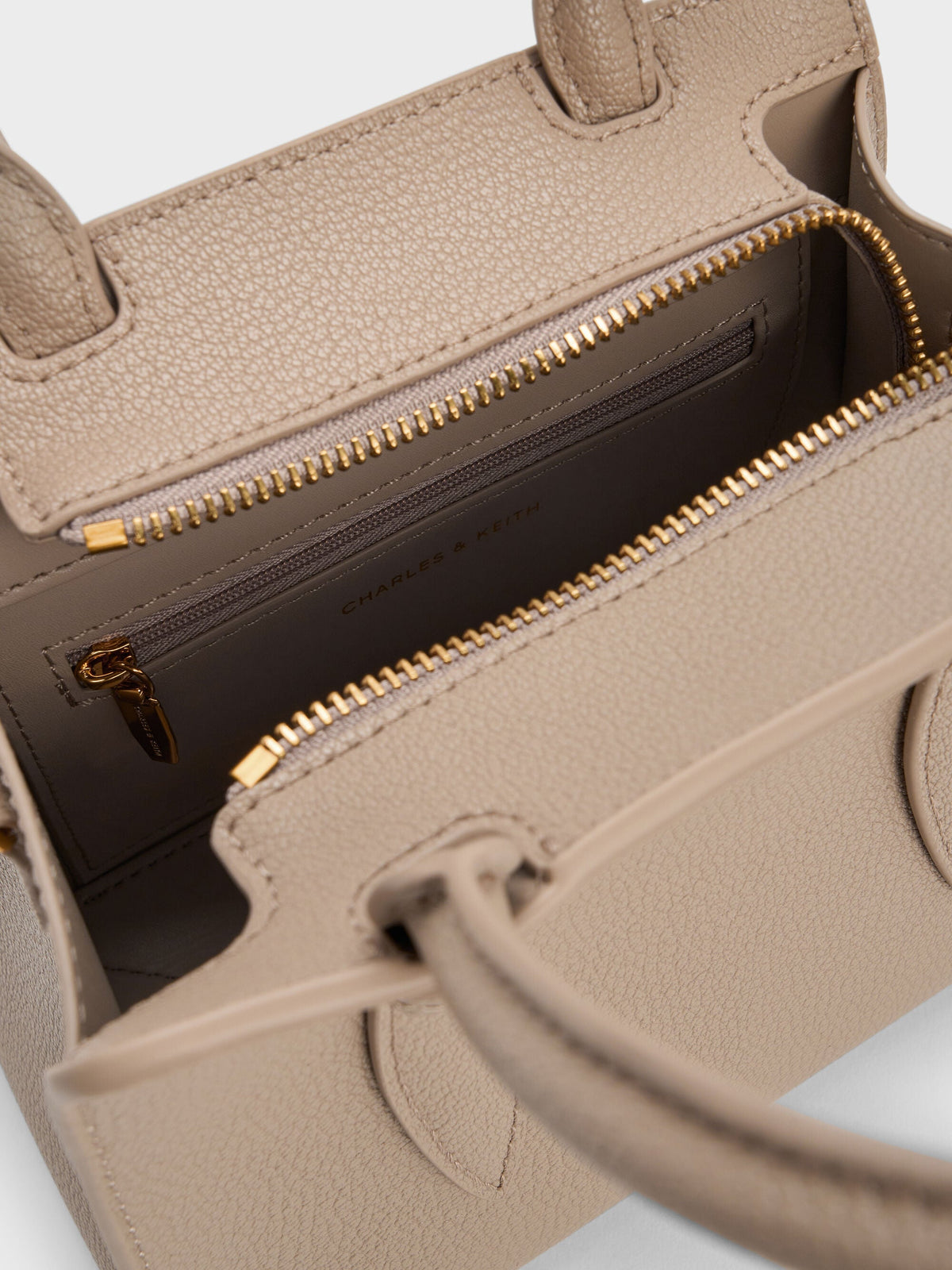 CHARLES & KEITH Special Offer / Allyn Structured Trapeze Tote Bag - Taupe