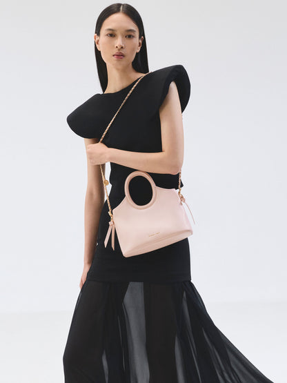 CHARLES & KEITH Trending / Mini Dalia Bow Oval-Handle Tote Bag - Soft Pink