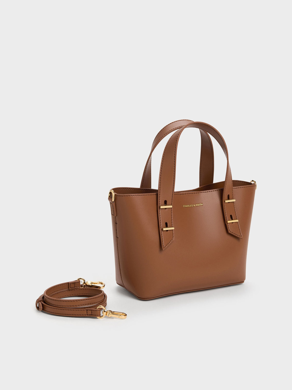 CHARLES & KEITH Best Seller / Mini Shania Tote Bag - Chocolate