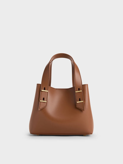 CHARLES & KEITH Best Seller / Mini Shania Tote Bag - Chocolate
