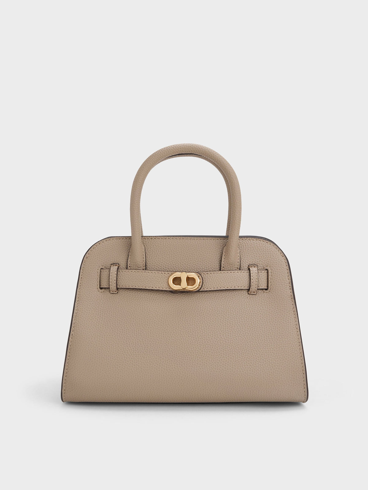 CHARLES & KEITH Essential / Aubrielle Belted Tote Bag - Taupe