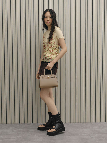 CHARLES & KEITH Essential / Aubrielle Belted Tote Bag - Taupe