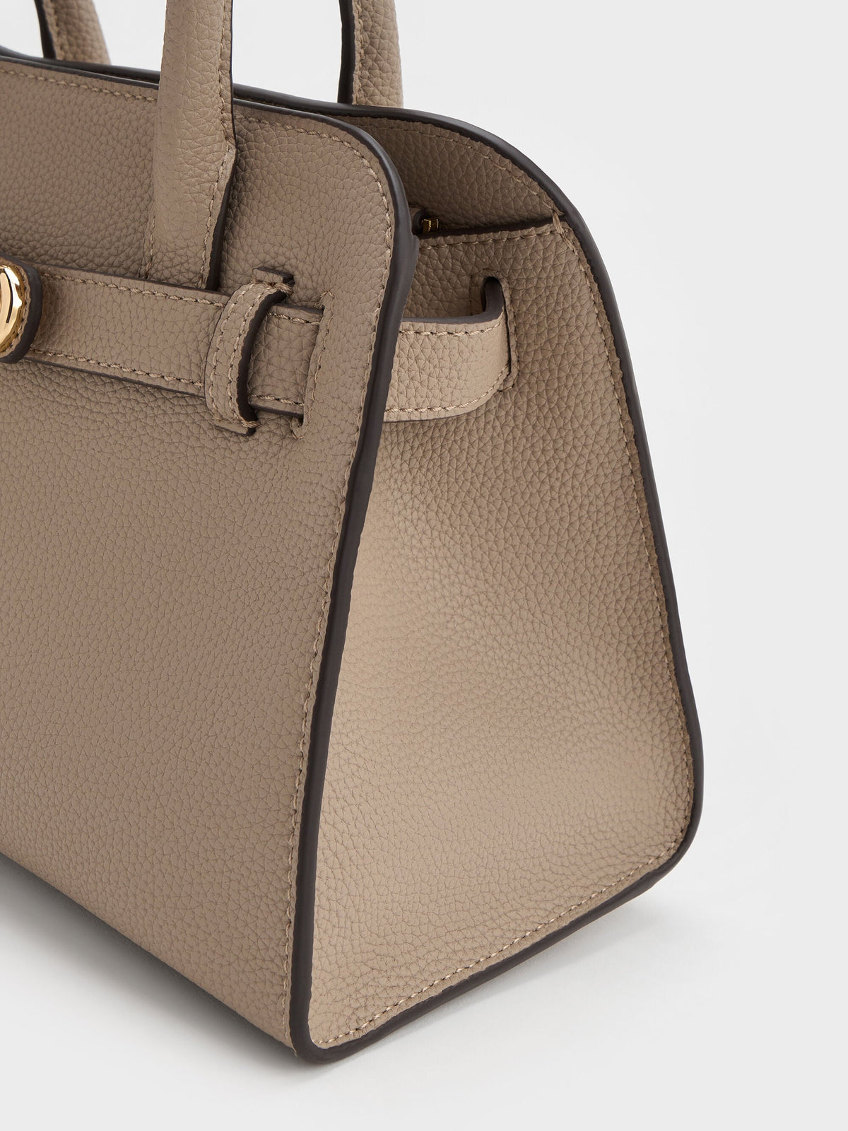 CHARLES & KEITH Essential / Aubrielle Belted Tote Bag - Taupe