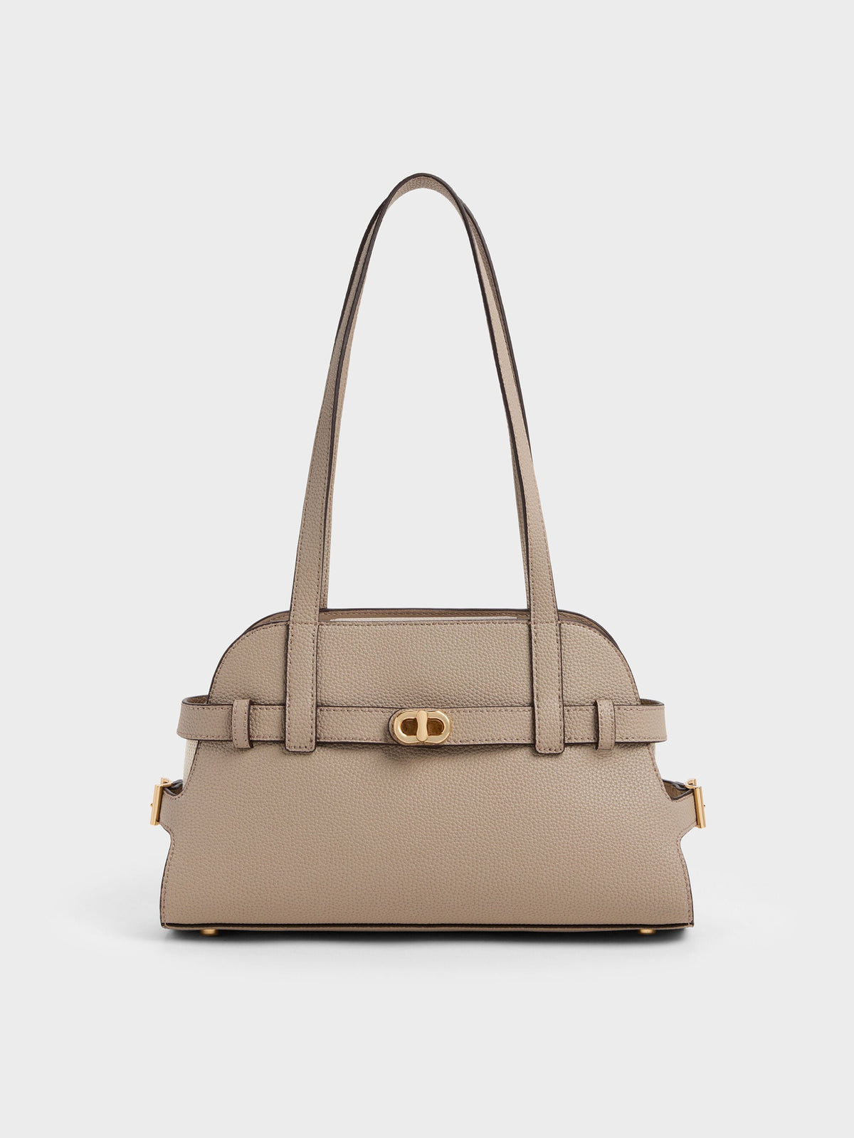 CHARLES & KEITH Exclusive / Aubrielle Belted Shoulder Bag - Taupe