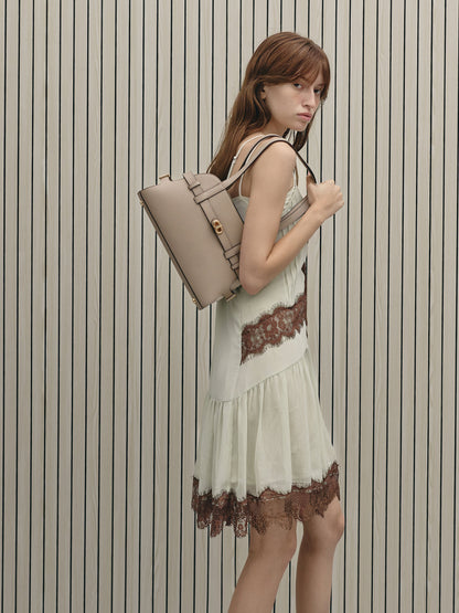CHARLES & KEITH Exclusive / Aubrielle Belted Shoulder Bag - Taupe