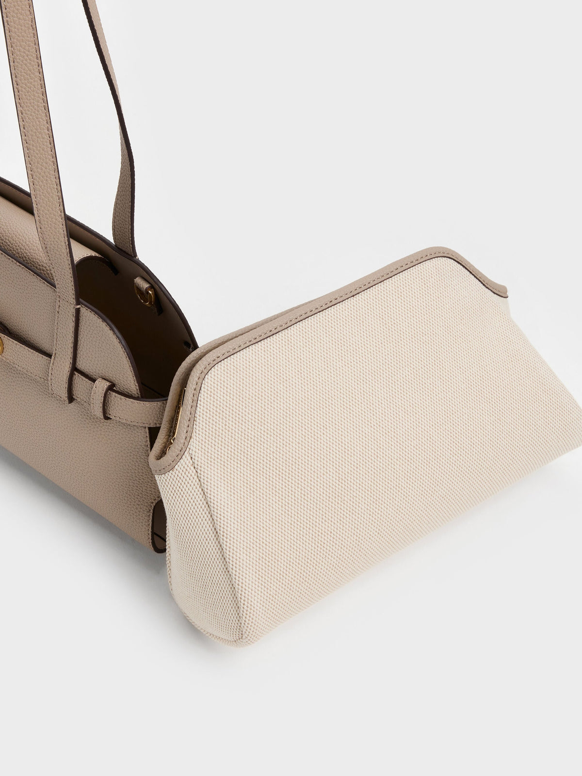 CHARLES & KEITH Exclusive / Aubrielle Belted Shoulder Bag - Taupe