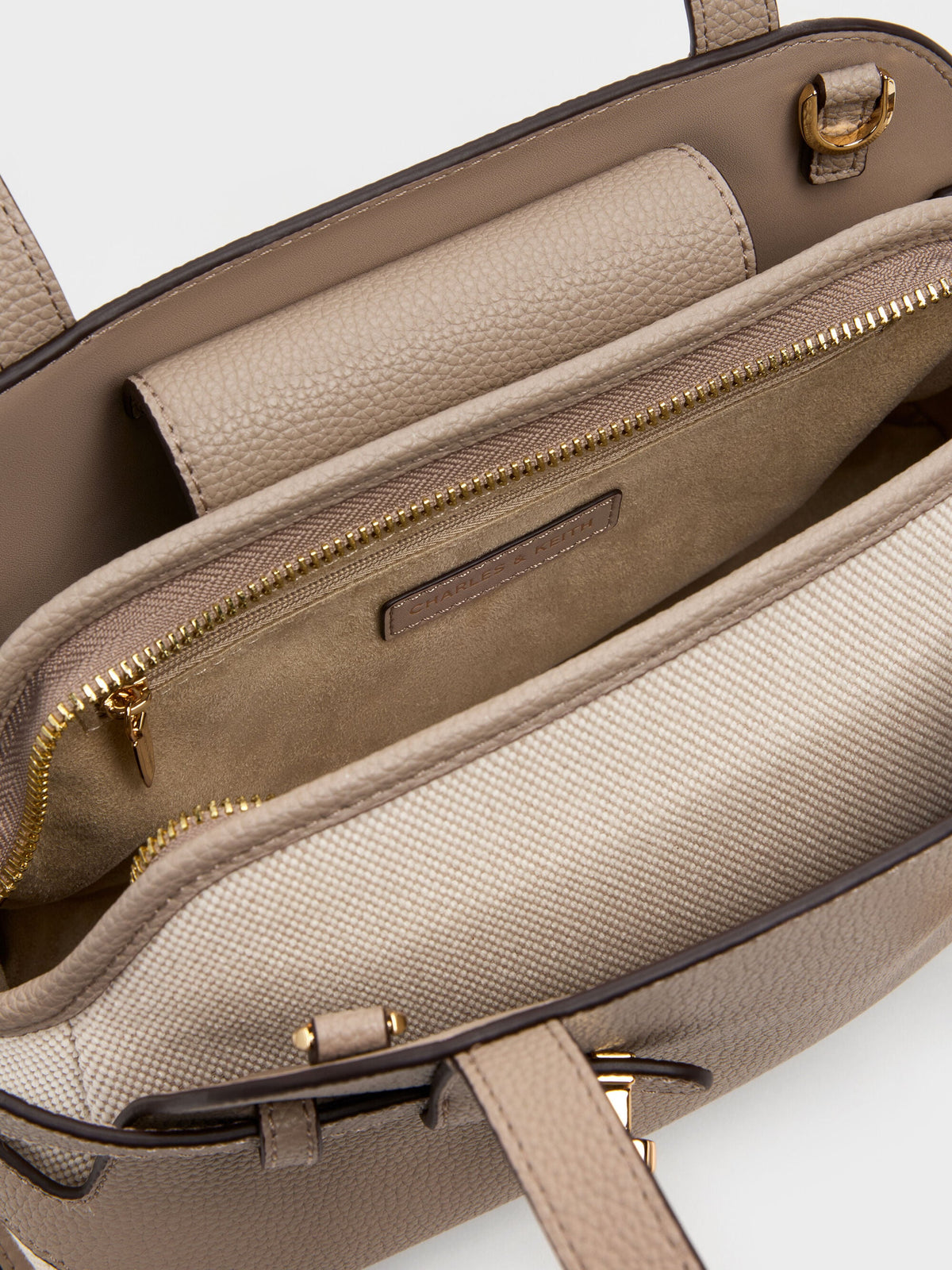 CHARLES & KEITH Exclusive / Aubrielle Belted Shoulder Bag - Taupe