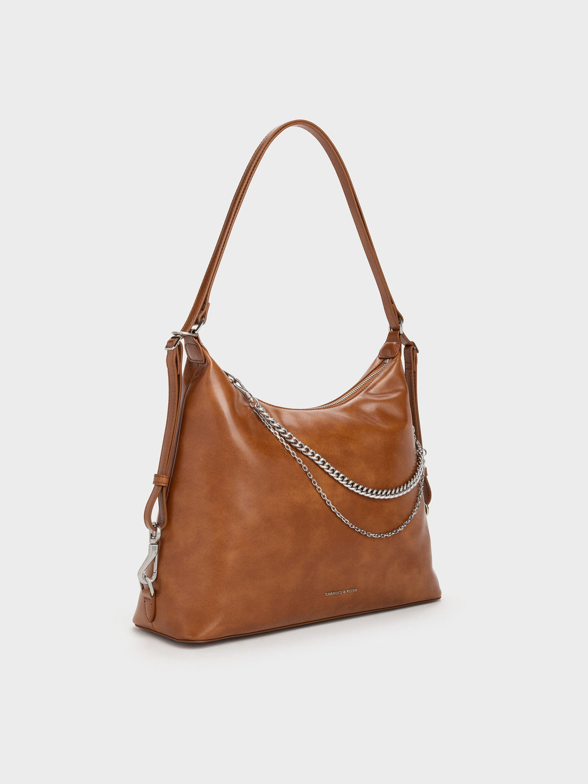 CHARLES & KEITH Sale / Atwood Chain Convertible Hobo Bag - Distressed Tan
