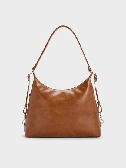 CHARLES & KEITH Sale / Atwood Chain Convertible Hobo Bag - Distressed Tan