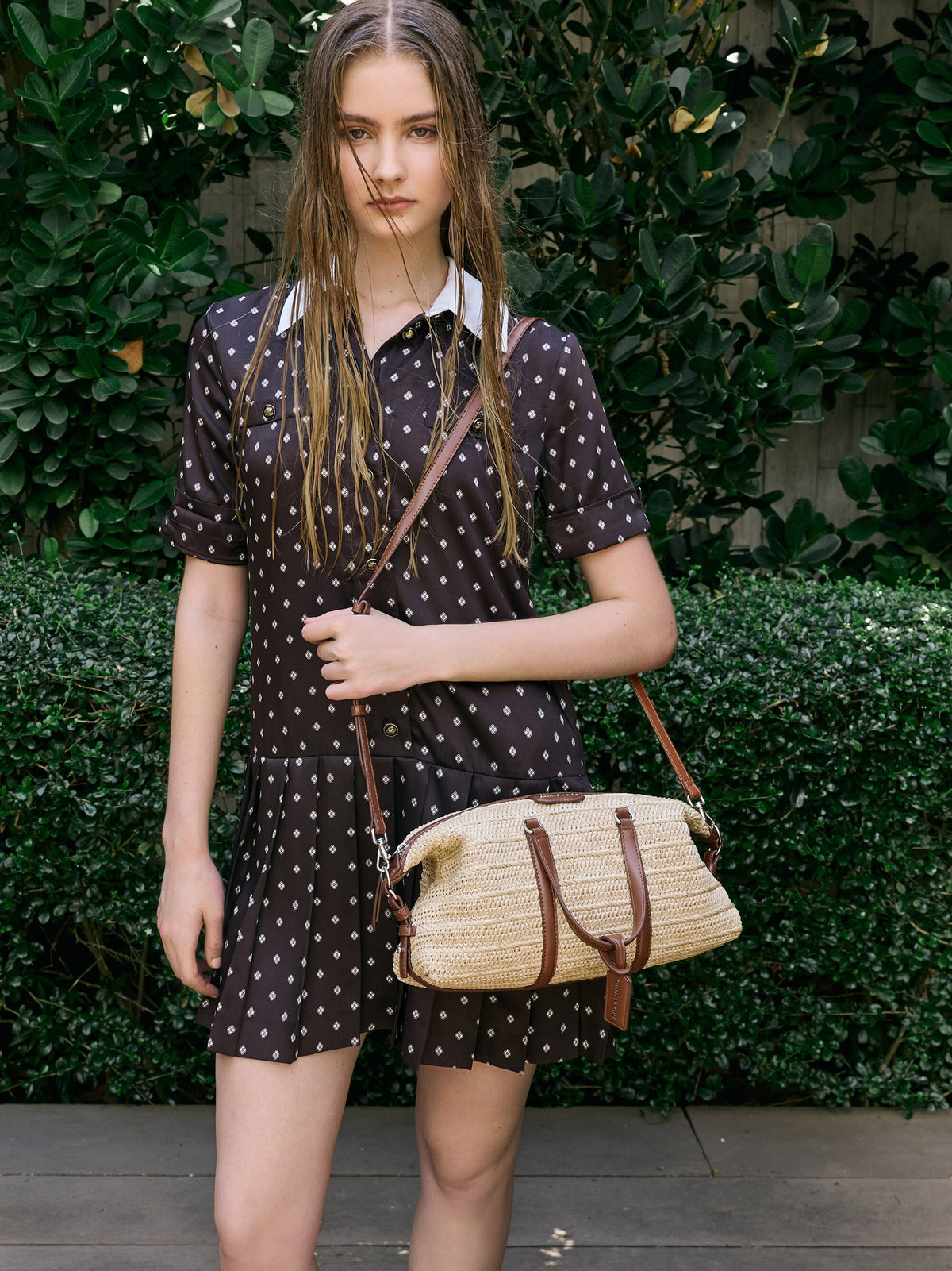 CHARLES & KEITH Discount / Fergie Woven Bowling Bag - Multi