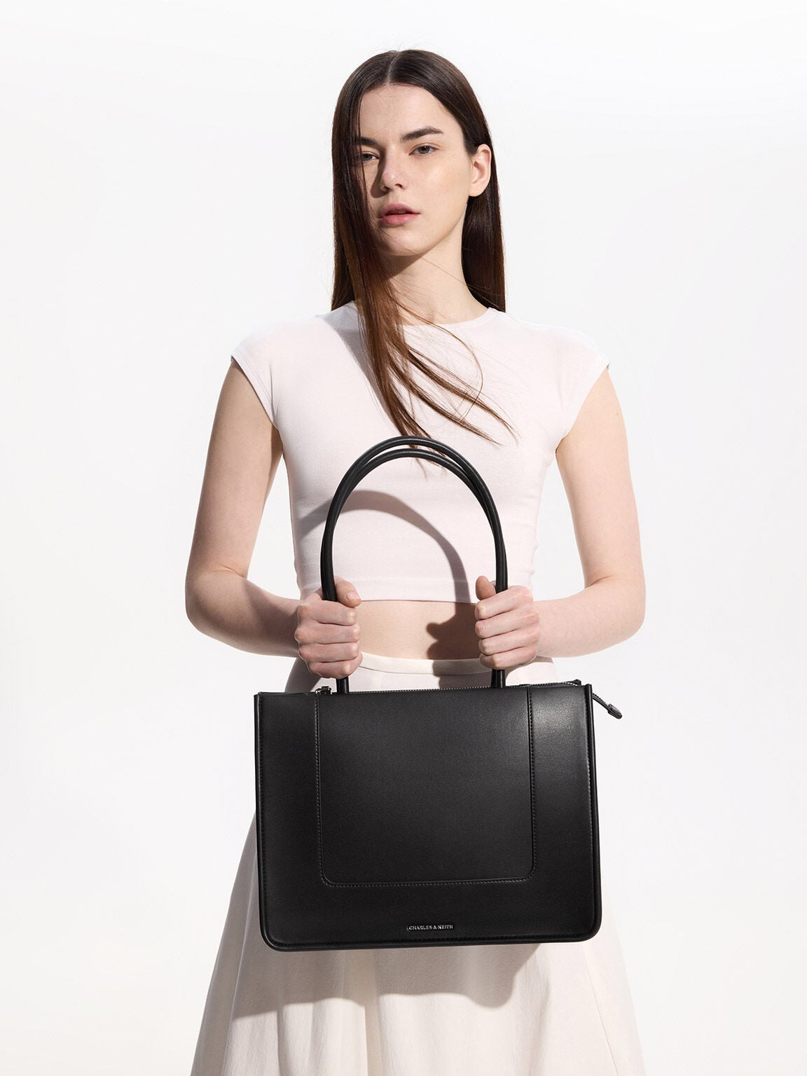 CHARLES & KEITH Classic / Daylla Tote Bag - Noir