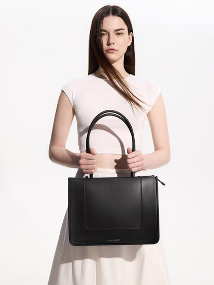 CHARLES & KEITH Classic / Daylla Tote Bag - Noir