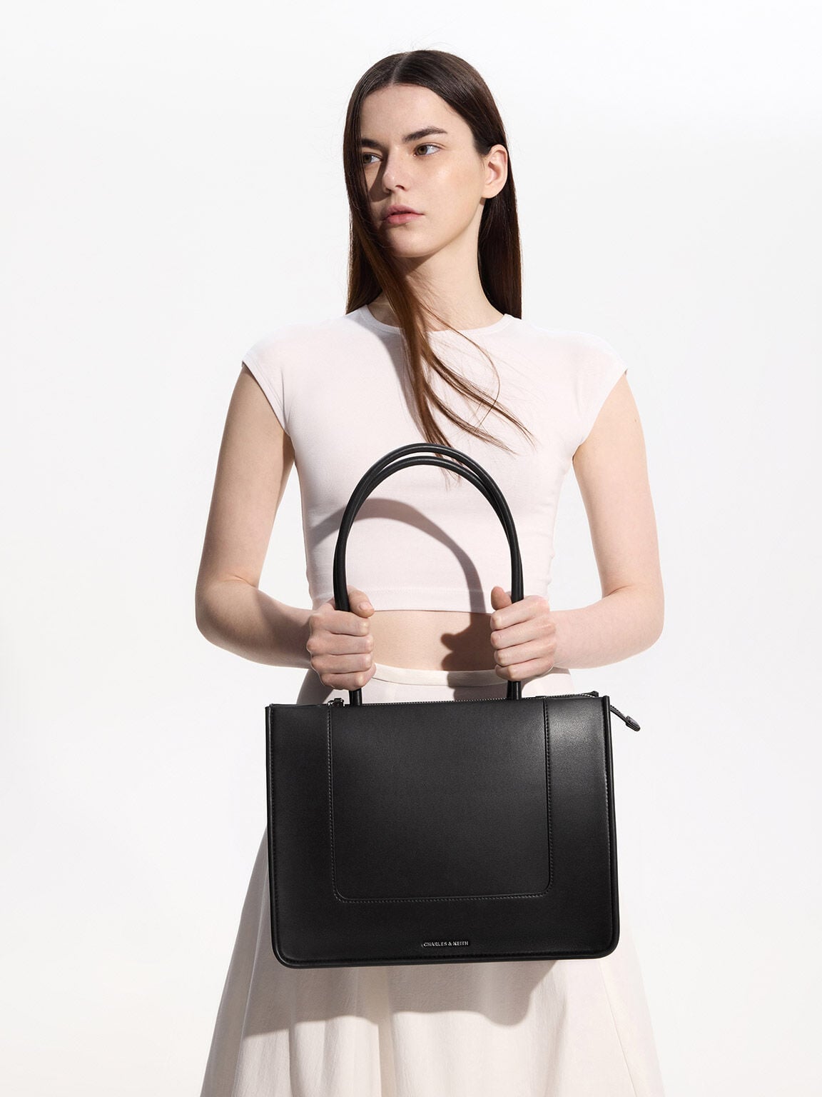 CHARLES & KEITH Classic / Daylla Tote Bag - Noir