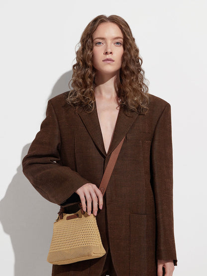 CHARLES & KEITH Customer Favorite / Mini Ida Knitted Tote Bag - Beige