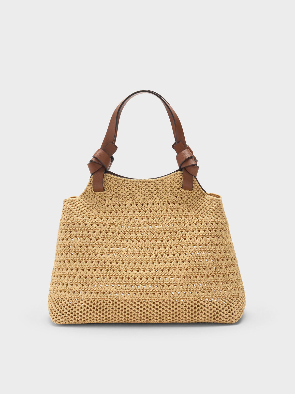 CHARLES & KEITH Customer Favorite / Mini Ida Knitted Tote Bag - Beige