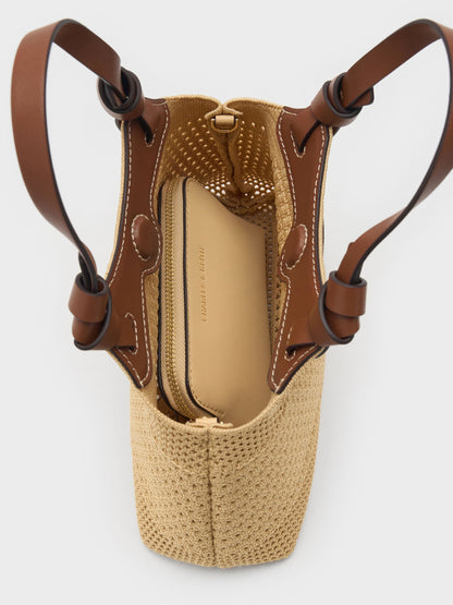 CHARLES & KEITH Customer Favorite / Mini Ida Knitted Tote Bag - Beige