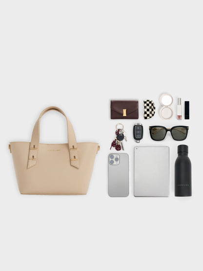 CHARLES & KEITH Premium / Mini Shania Tote Bag - Dusted Oat