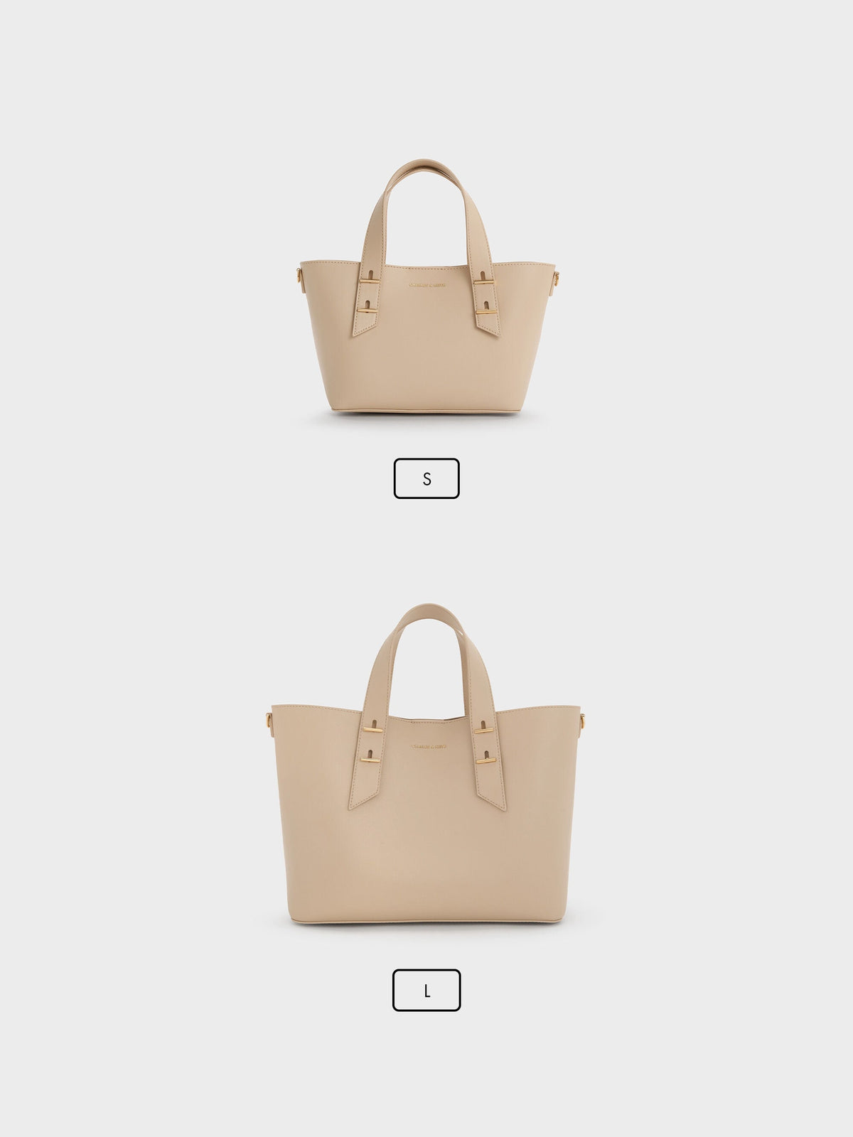 CHARLES & KEITH Premium / Mini Shania Tote Bag - Dusted Oat