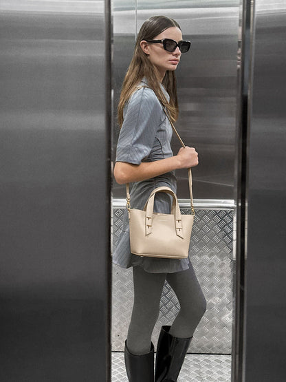 CHARLES & KEITH Premium / Mini Shania Tote Bag - Dusted Oat