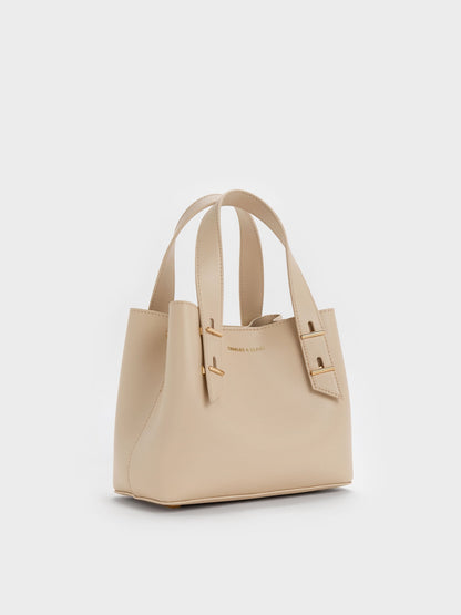 CHARLES & KEITH Premium / Mini Shania Tote Bag - Dusted Oat