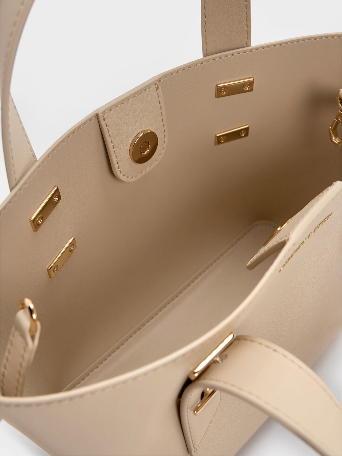 CHARLES & KEITH Premium / Mini Shania Tote Bag - Dusted Oat