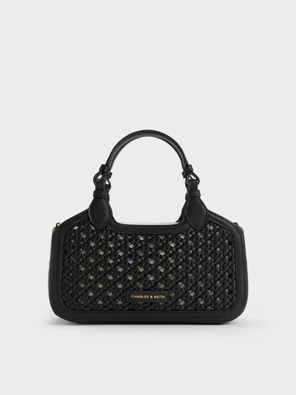 CHARLES & KEITH Great Value / Mini Azure Woven Tote Bag - Black