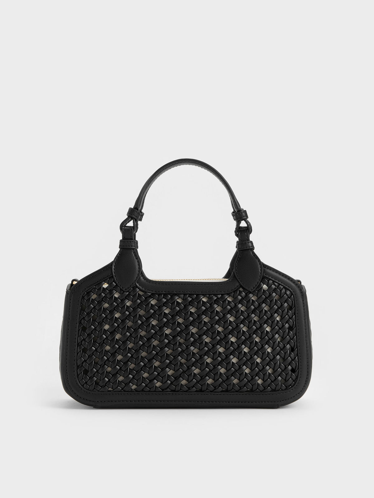 CHARLES & KEITH Great Value / Mini Azure Woven Tote Bag - Black