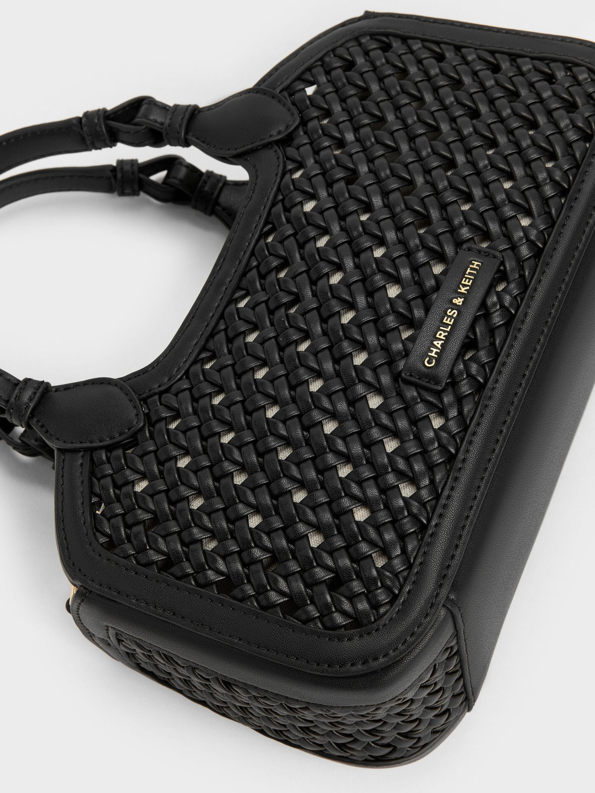 CHARLES & KEITH Great Value / Mini Azure Woven Tote Bag - Black