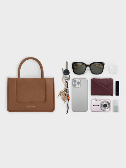 CHARLES & KEITH New / Mini Daylla Tote Bag - Mocha Brown