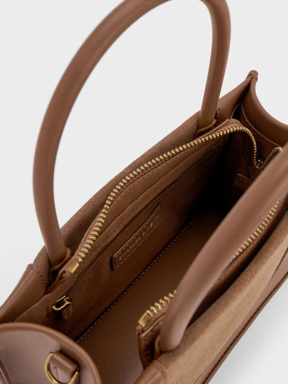 CHARLES & KEITH New / Mini Daylla Tote Bag - Mocha Brown