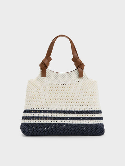 CHARLES & KEITH Latest / Mini Ida Striped Knitted Tote Bag - Multi
