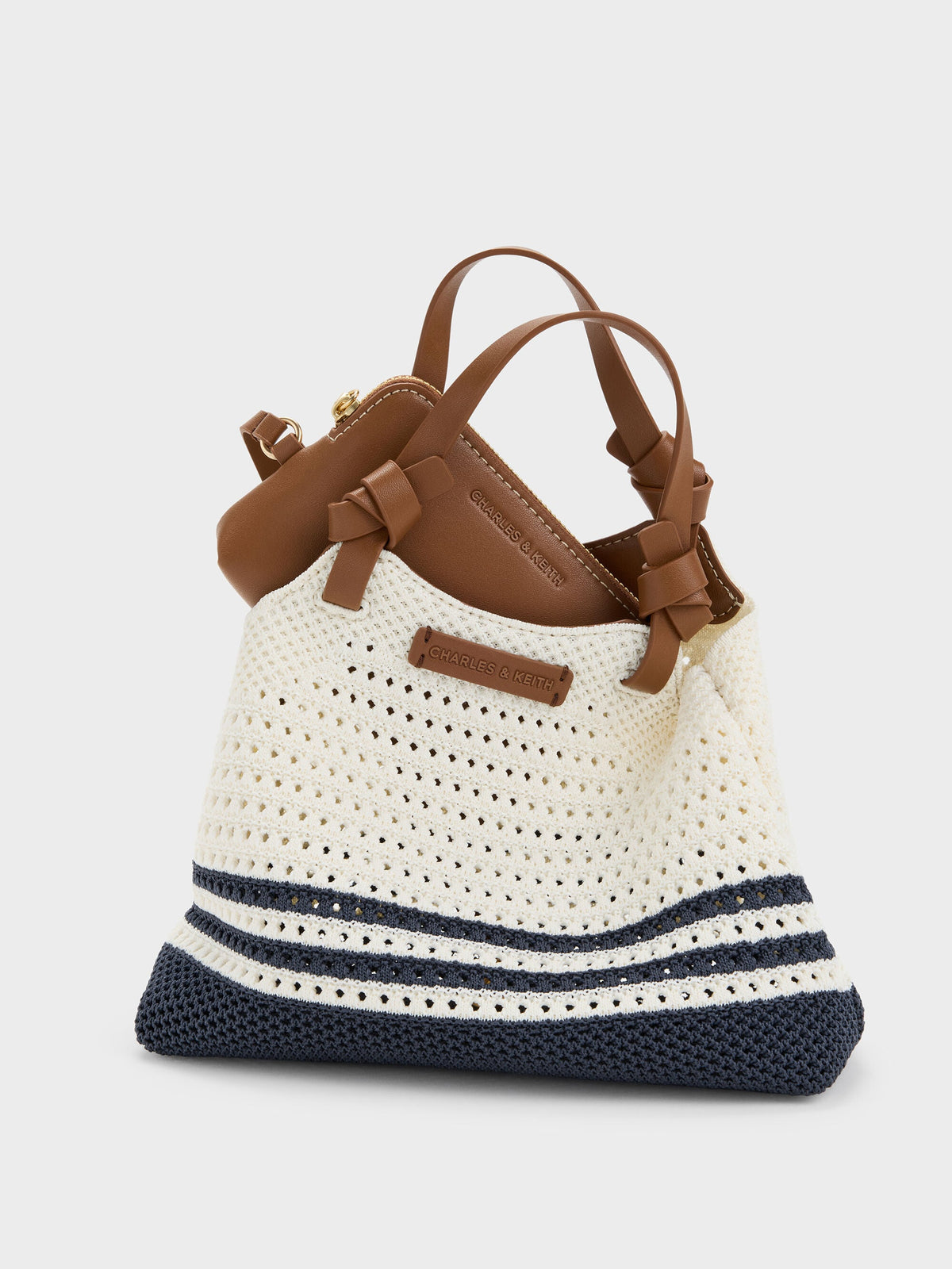 CHARLES & KEITH Latest / Mini Ida Striped Knitted Tote Bag - Multi