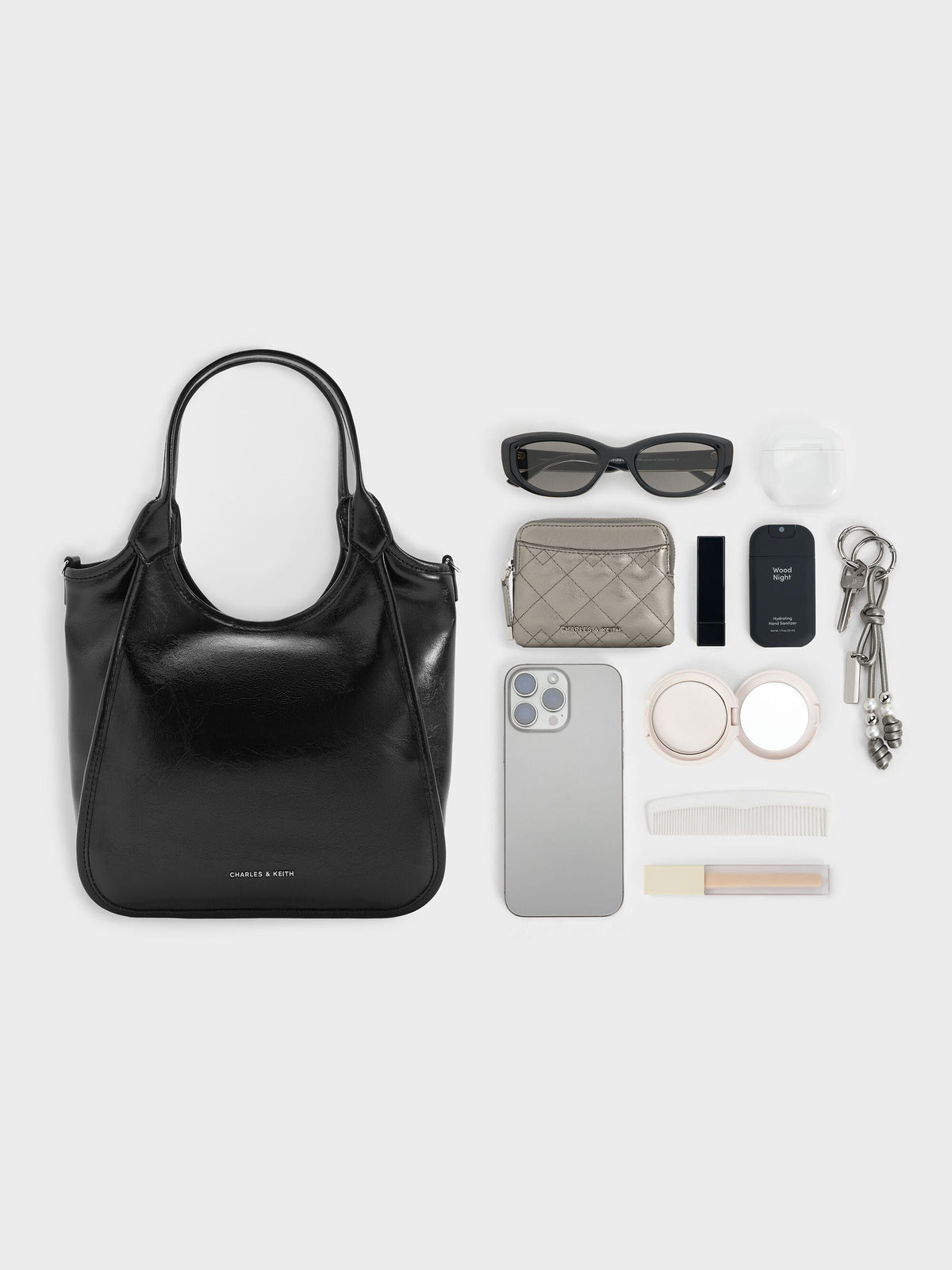 CHARLES & KEITH Trusted / Mini Sianna Tote Bag - Noir