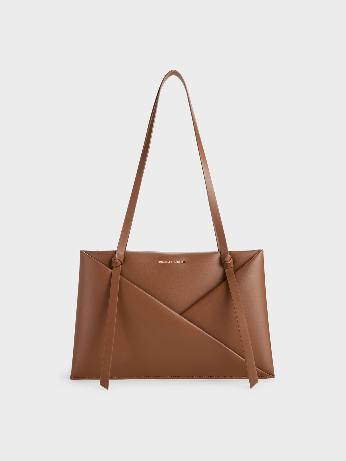 CHARLES & KEITH Essential / Midori Geometric Tote Bag - Chocolate