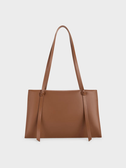 CHARLES & KEITH Essential / Midori Geometric Tote Bag - Chocolate