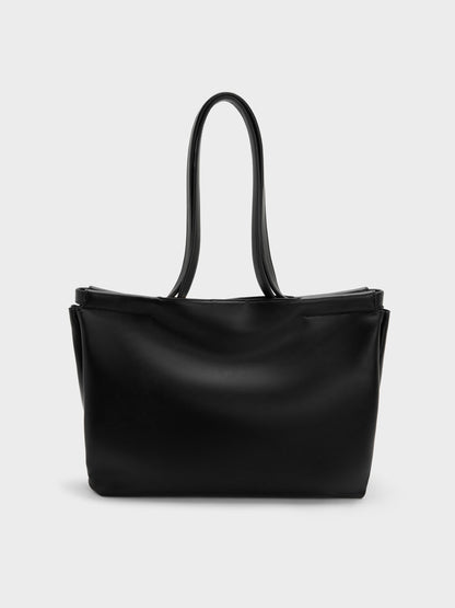 CHARLES & KEITH Trending / XL Zephyr Tassel Tote Bag - Black