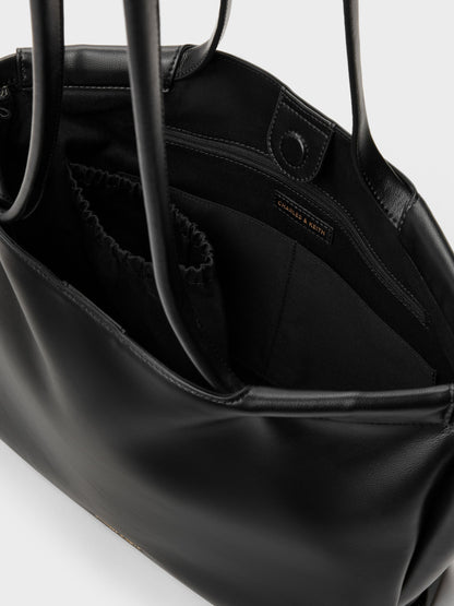CHARLES & KEITH Trending / XL Zephyr Tassel Tote Bag - Black