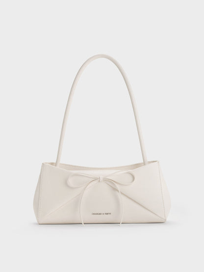 CHARLES & KEITH Smart Buy / Hazel Bow Panelled Shoulder Bag - Cream