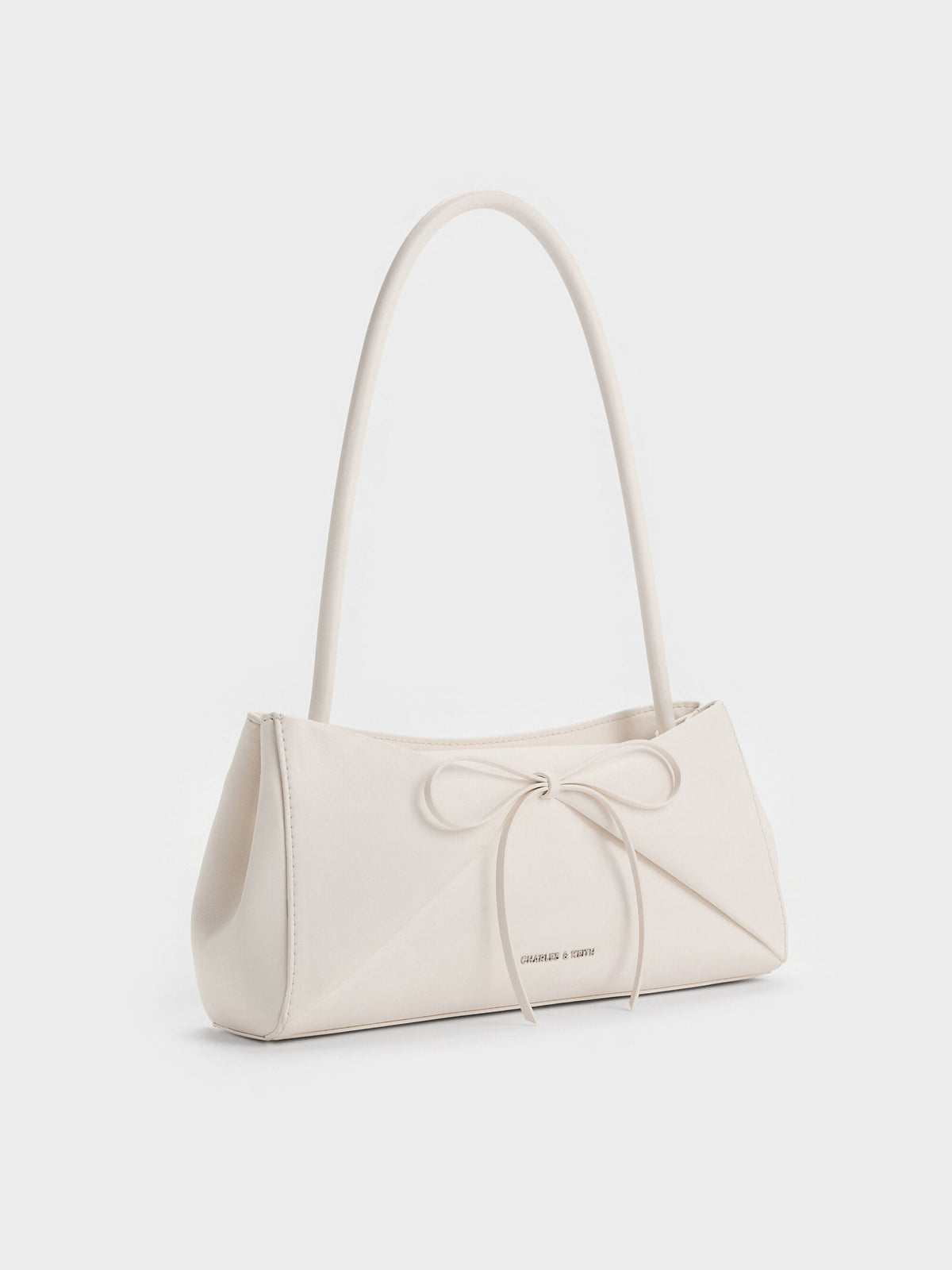 CHARLES & KEITH Smart Buy / Hazel Bow Panelled Shoulder Bag - Cream