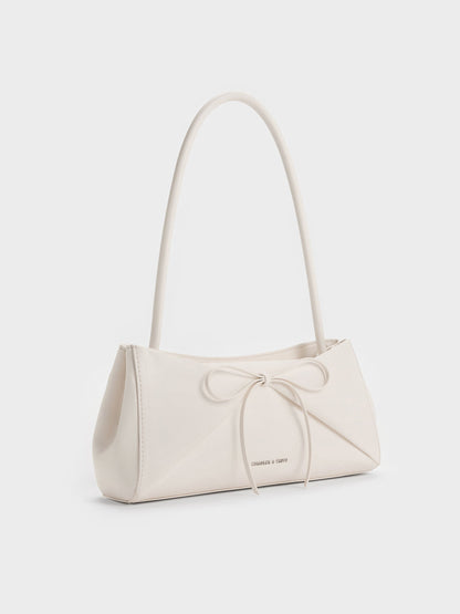 CHARLES & KEITH Smart Buy / Hazel Bow Panelled Shoulder Bag - Cream