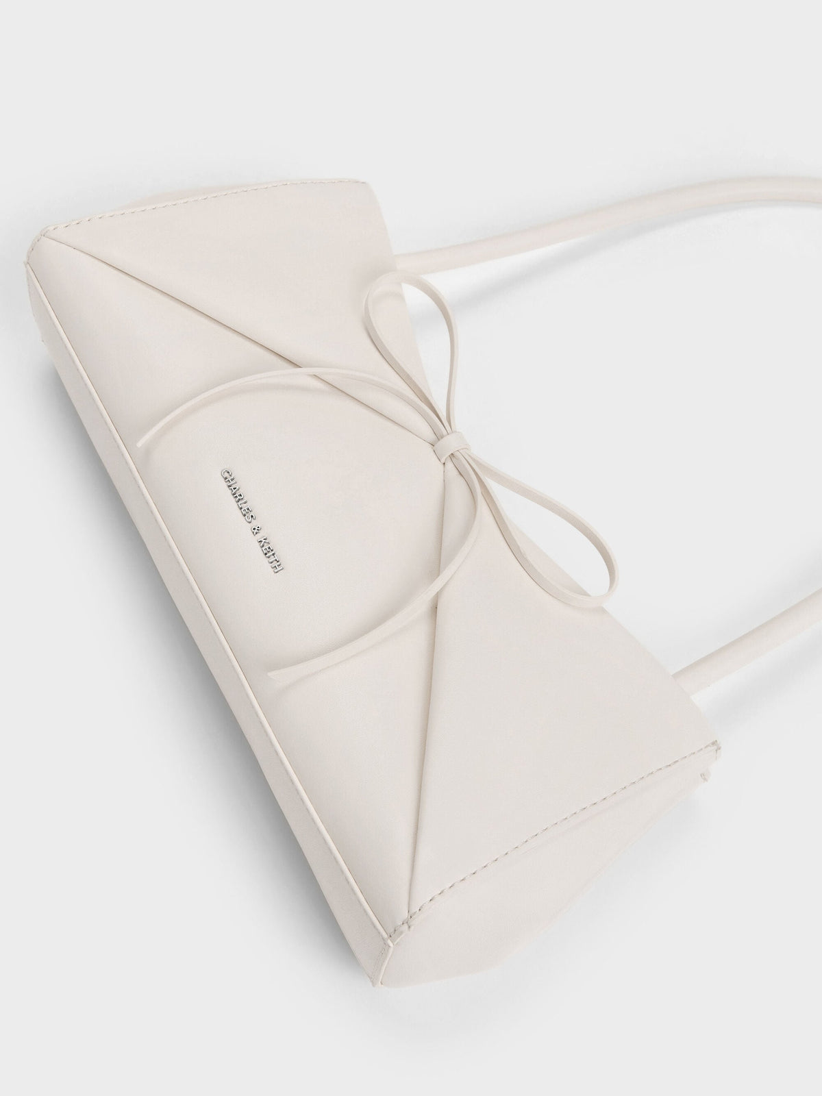 CHARLES & KEITH Smart Buy / Hazel Bow Panelled Shoulder Bag - Cream