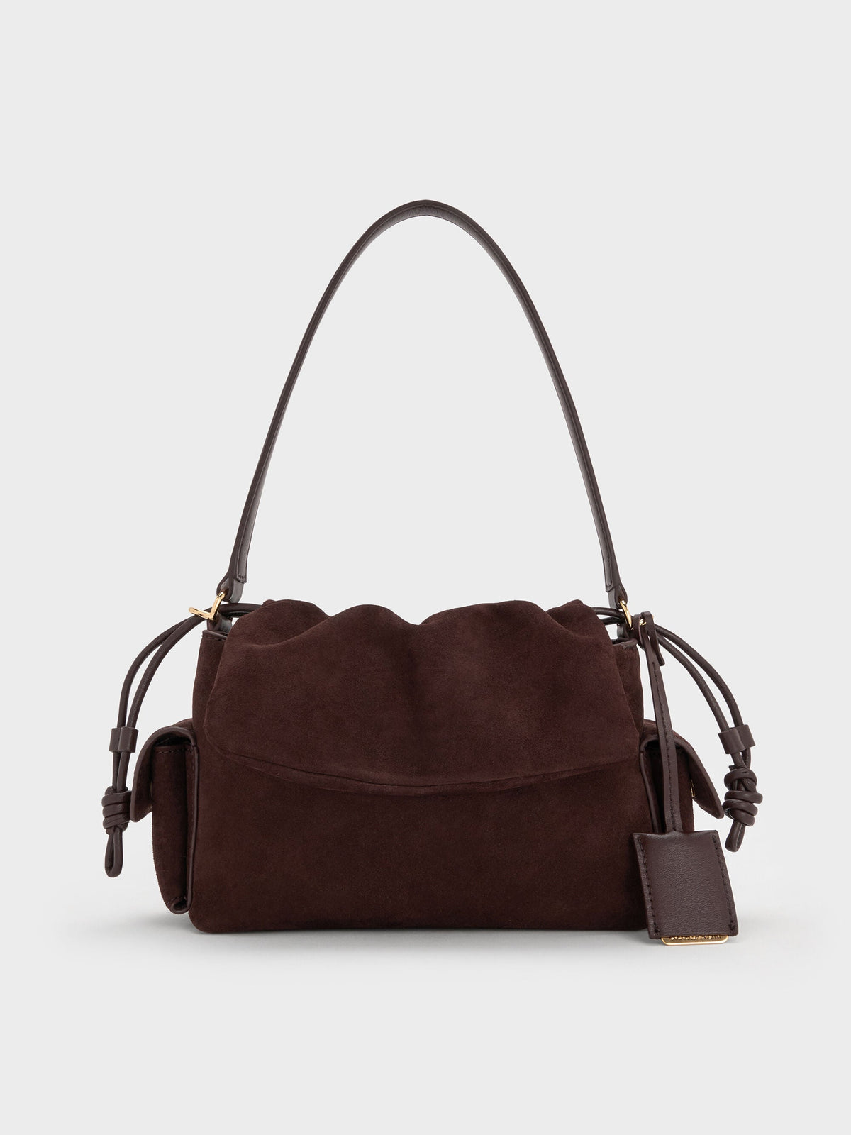 CHARLES & KEITH Deals / Khai Ruched Top Handle Bag - Espresso Brown