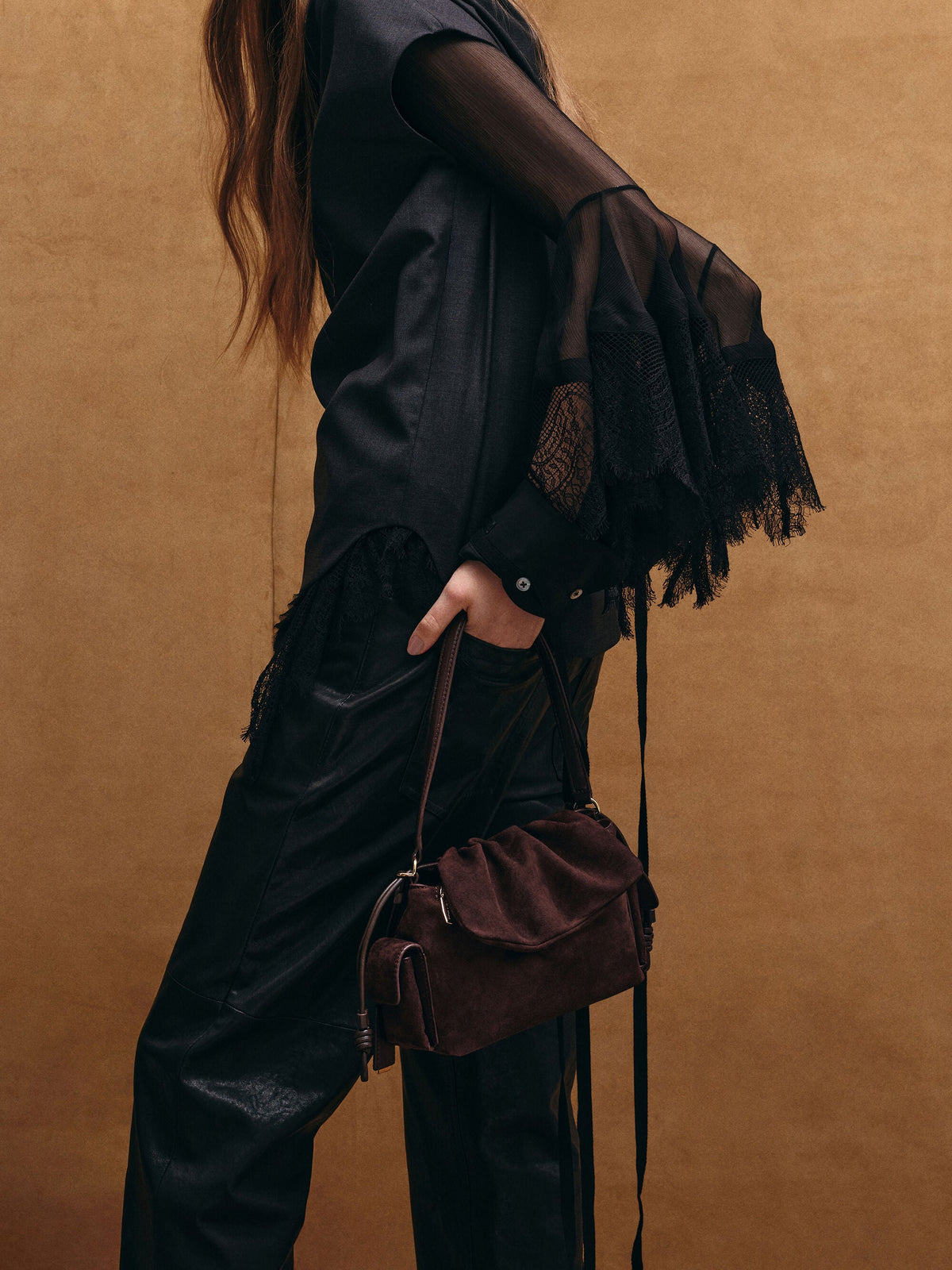 CHARLES & KEITH Deals / Khai Ruched Top Handle Bag - Espresso Brown