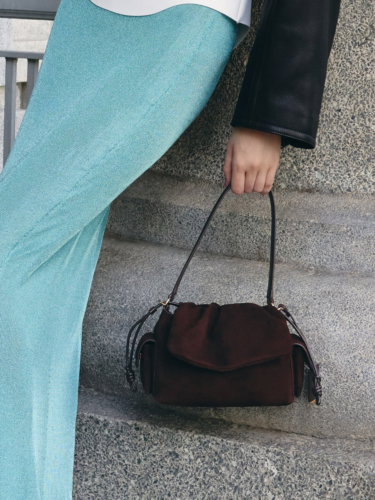 CHARLES & KEITH Deals / Khai Ruched Top Handle Bag - Espresso Brown