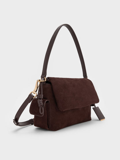 CHARLES & KEITH Deals / Khai Ruched Top Handle Bag - Espresso Brown